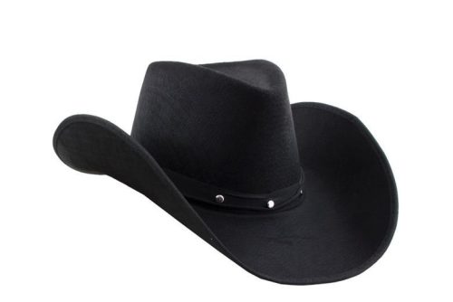 Cowboy kalap - Fekete szegecselt - felnőtt