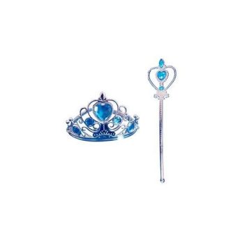Korona és jogar - kék kövekkel