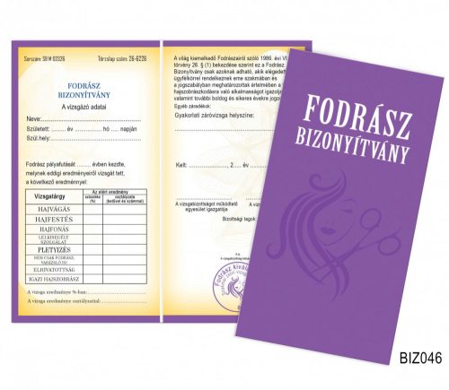 Bizonyítvány - Fodrász