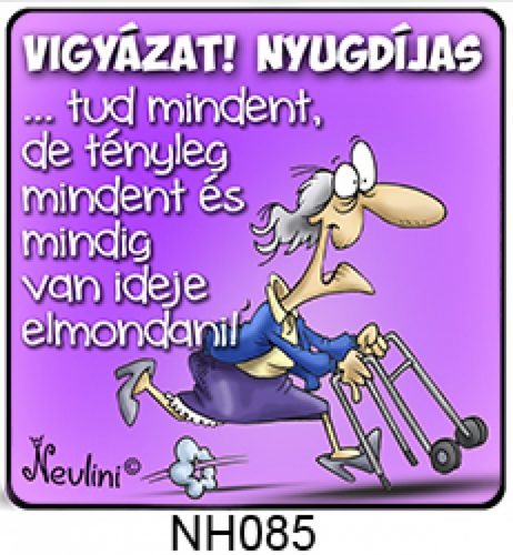 Hűtőmágnes - Vigyázat Nyugdíjas!