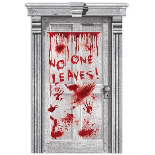 Halloween Ajtódekoráció - No One Leaves! - Asylum Véres