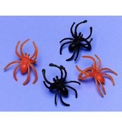 Narancssárga és Fekete Pókos Gyűrű Halloweenre - 30db