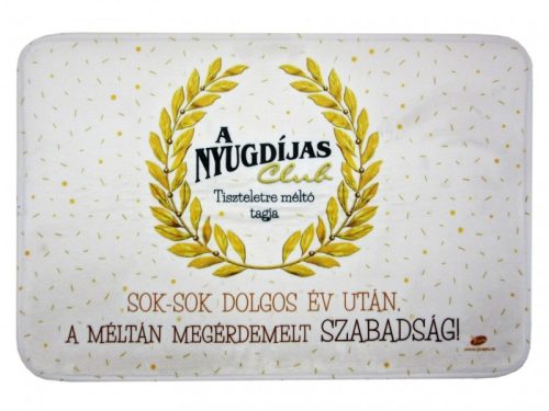 Lábtörlő - fürdőszobaszőnyeg Nyugdíjas Club babérkoszorús! 60x40cm