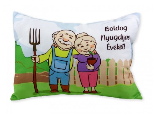 Díszpárna Boldog Nyugdíjas éveket 38x28cm