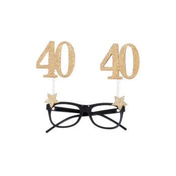 Arany Glitteres Szülinapi szemüveg - 40-es