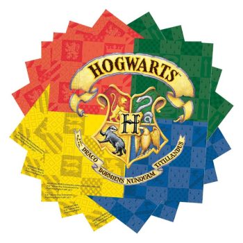   Harry Potter Hogwarts Parti Szalvéta - 33 cm x 33 cm, 20 db-os