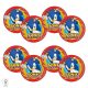 Parti Tányér - Sonic Sega - Sündisznó Papír - 19,5 cm, 8 db-os