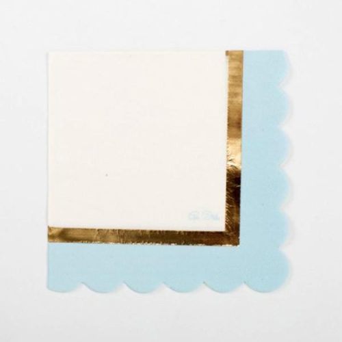 Szalvéta - Elegáns Kék Első Szülinapi - 33 cm x 33 cm, 16 db-os