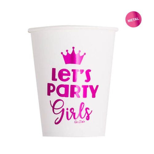 Parti Pohár Lánybúcsúra - Let's Party Girls Mintával - Pink 8 db-os