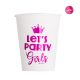 Parti Pohár Lánybúcsúra - Let's Party Girls Mintával - Pink 8 db-os