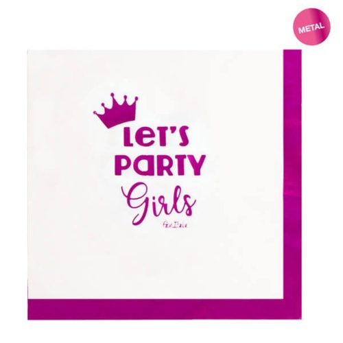 Parti Szalvéta Lánybúcsúra - Let's Party Girls Mintával - Pink