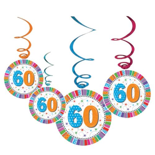Színes Parti Függő Dekoráció - Szülinapi 60.