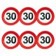 Sebességkorlátozó Szülinapi Parti Tányér - 30. 23 cm, 6 db-os