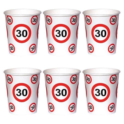 Sebességkorlátozó Számos Szülinapi Papír Parti Pohár 30.- 250 ml, 6 db-os