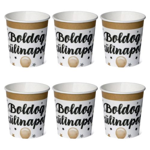 Papír Pohár - Boldog Szülinapot lufis - 6 db-os
