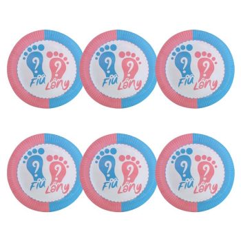 Parti Tányér - Fiú vagy Lány Babaváró 6 db-os