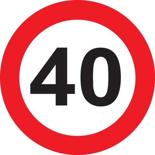 Sebességkorlátozó Szülinapi Tábla - 40-es 40 Cm