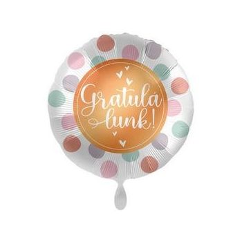 Fólia Lufi - Gratulálunk Feliratú Pöttyös - 43 cm