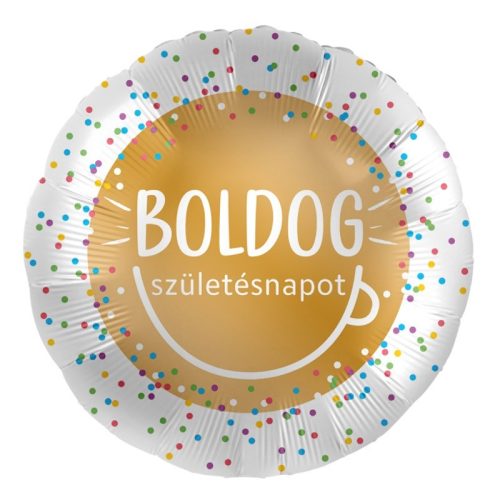 Boldog Születésnapot Smile Mintás Fólia Lufi