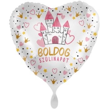   Fólia Lufi - Magical Princess Birthday Szív Szülinapi - 43 cm