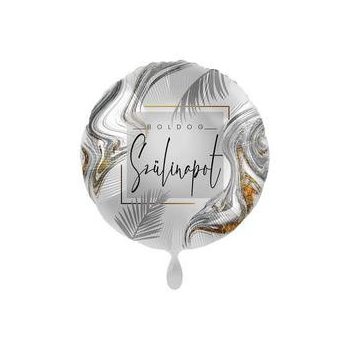   Fólia Lufi - Boldog Szülinapot Modern Silver Birthday - 43 cm