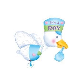 Fólia Lufi - Babaszületés - Gólya fiús - 81cm