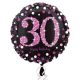 Fólia Lufi - 30-as Happy Birthday fekete-pink-lila - 45 cm