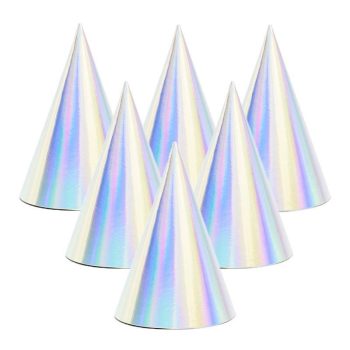 Party Csákó - Fényes Ezüst Hologramos - 6 db-os