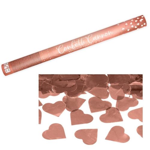 Konfetti Ágyú - Rosegold Sziveket Kilövő - 60cm