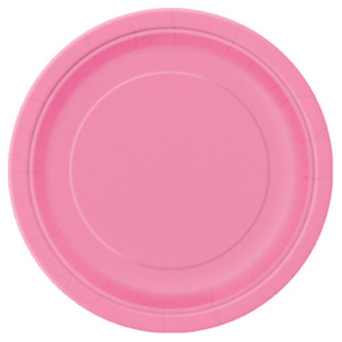 Papír tányér - Rózsaszín - 23 cm