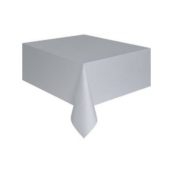 Asztalterítő - Ezüst Műanyag - 137 cm x 274 cm