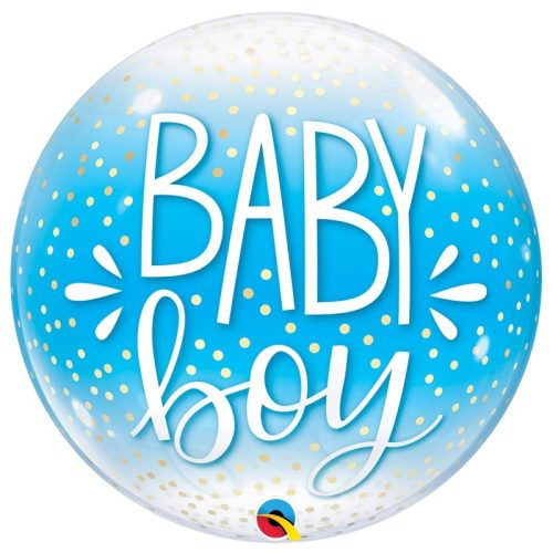 Buborék Lufi - Baby Boy Pöttyös Kék - 56cm