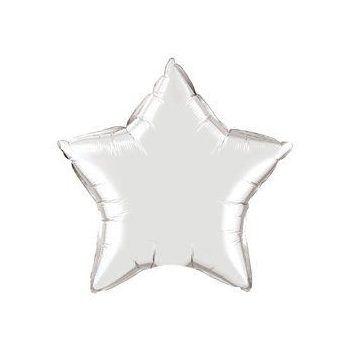 Fólia Lufi - Egyszínű Csillag - Ezüst - 51 cm