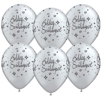   Gumi Lufi - Csomag - Boldog Születésnapot Ezüst - 6 db/csomag -28 cm