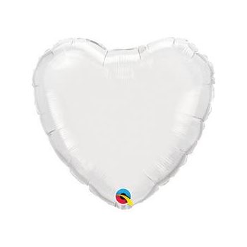 Fólia Lufi - Egyszínű Szív - Fehér - 46cm
