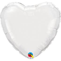 Fólia Lufi - Egyszínű Szív - Fehér - 46cm