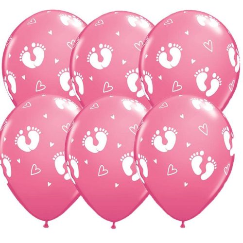 Gumi Lufi - Babaszületés - Lábnyom mintás Rózsaszín - 6db/csomag