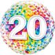 20 Rainbow Confetti Szülinapi Fólia Lufi