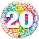 20 Rainbow Confetti Szülinapi Fólia Lufi