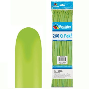   Modellező lufi - Limezöld Q-Pak Party Kukac - Normál, 50 db