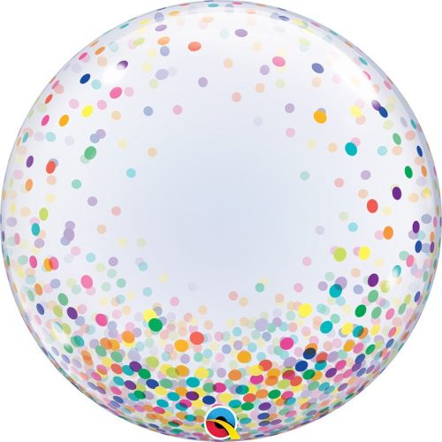 Buborék lufi - Színes Konfetti Pöttyös Mintás - 61 cm