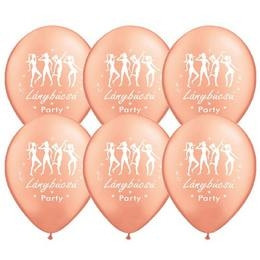 Gumi Lufi - Rosegold - Lánybúcsú Party - 6db/csomag - 28cm