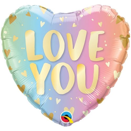 Fólia Lufi - Love You Pastel Ombre Szív Fólia Lufi - 46 cm