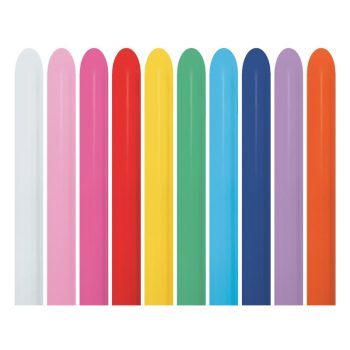   Modellező Lufi - Vegyes Színű - Fashion Assortment Party Kukac Lufi - Normál, 100 db