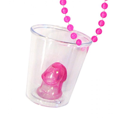 Pink nyakláncon feles pohár fütyivel